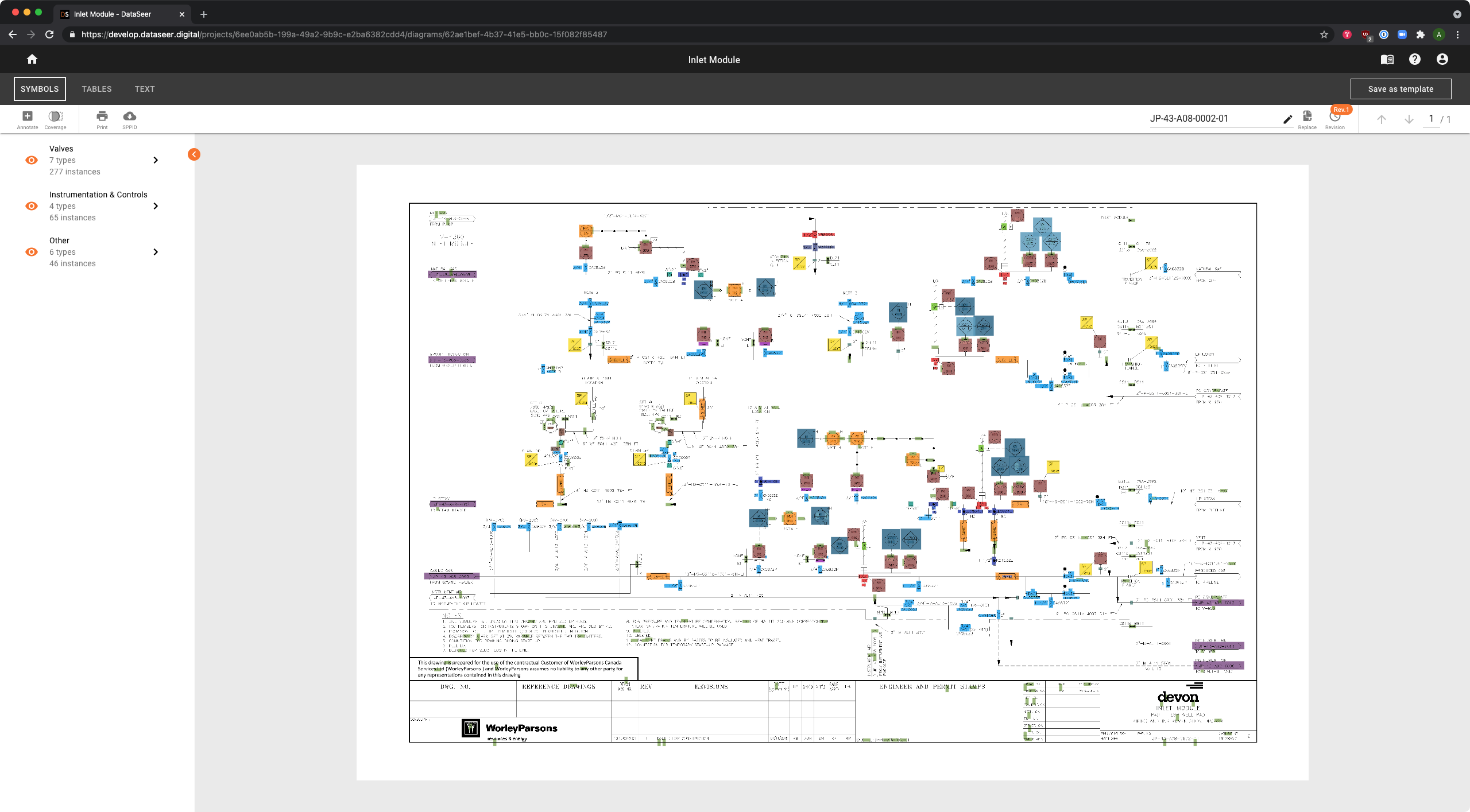 After: DataSeer — color-coded entity detection with structured categorization by type and instance count